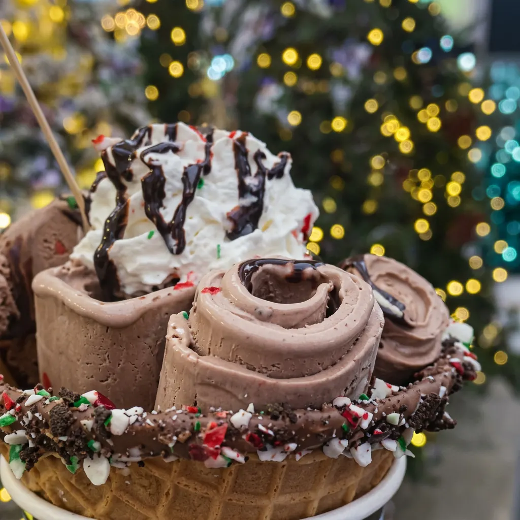 Whipped Chocolate — rolled ice cream at Cold Slate Creamery